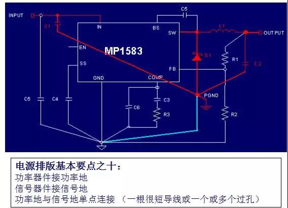 降壓式電源排版的例子